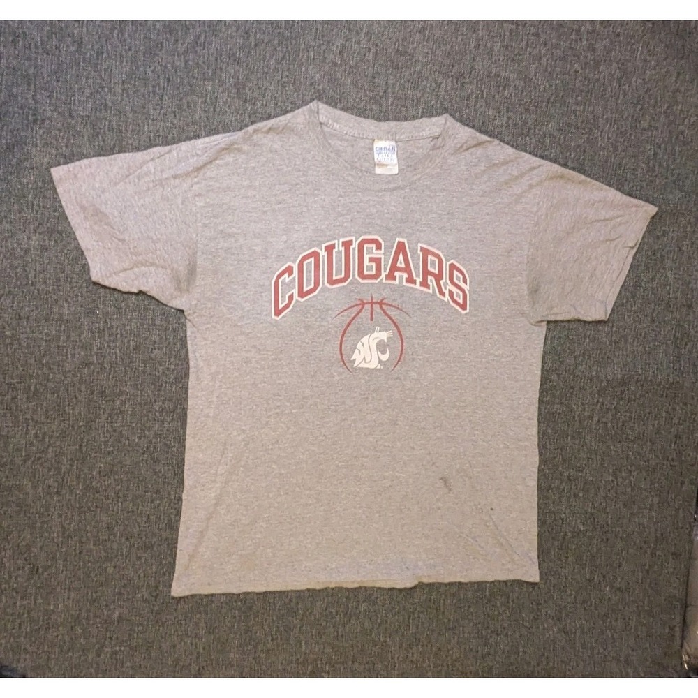 Vintage Washington State University Cougars T Shirt 90's Large Cotton Gray Tee